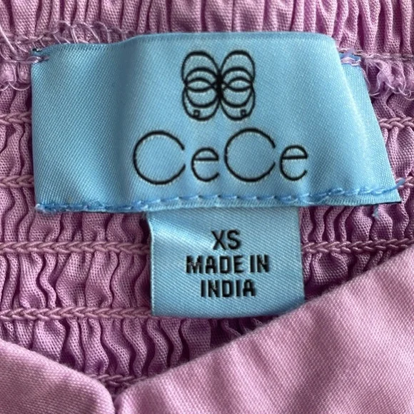 CeCe Lavender Puff Sleeve Smocked Top NOWT Size XS - Picture 4 of 8